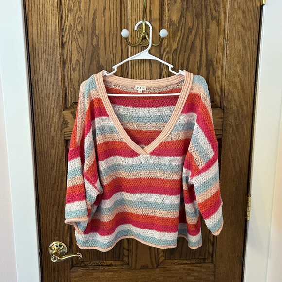 POL Sweaters - POL Multicolor Striped Women's Knitted Sweater Small